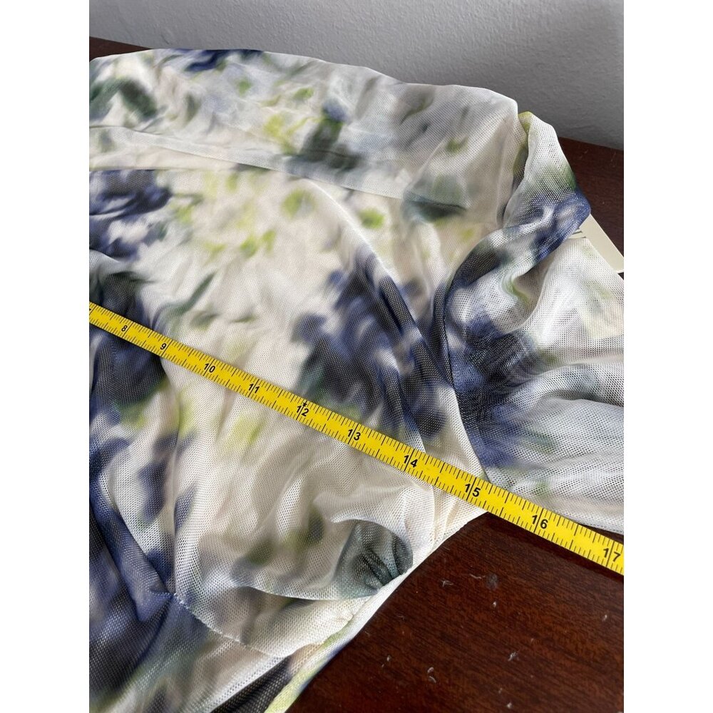 NWT Anthropologie Sarah Hann Iris Mesh Dress Tie Yellow Blue White Tie Dye SZ S - Picture 8 of 11